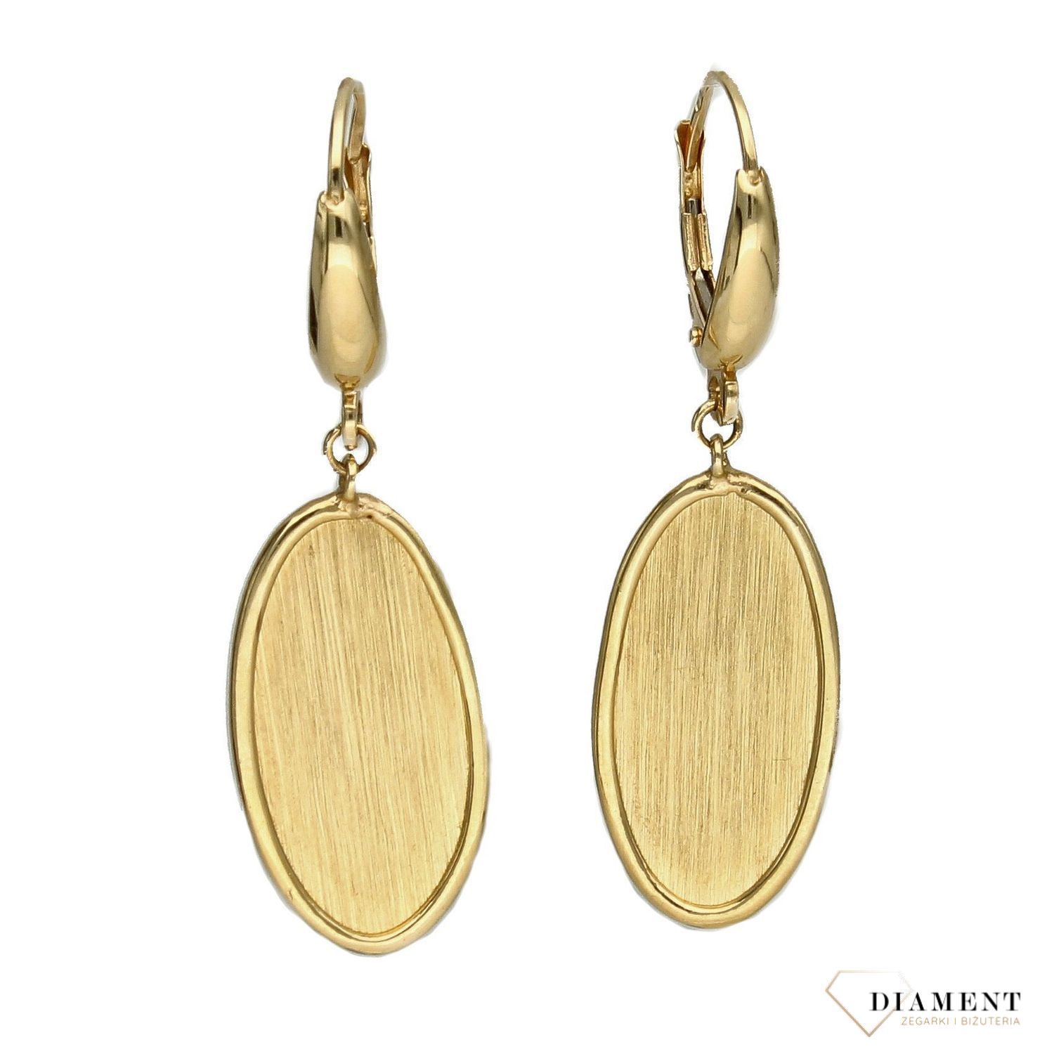 Złote kolczyki owalne, matowe Dall'Acqua Gold KS1 AG 090.jpg